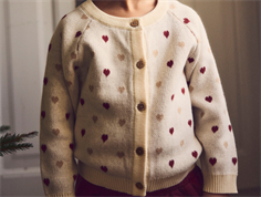 Lil Atelier turtledove heart knit cardigan